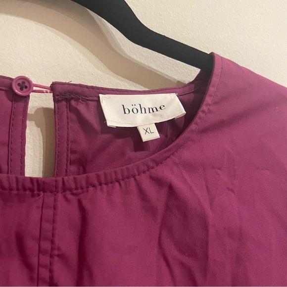 BOHME DAHLIA TOP IN MAGENTA SIZE XL Puff Sleeve Tie Waist - Picture 9 of 10